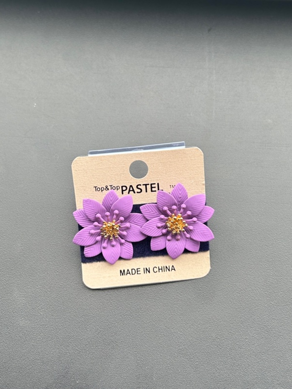 Pastels Purple Flower Earrings